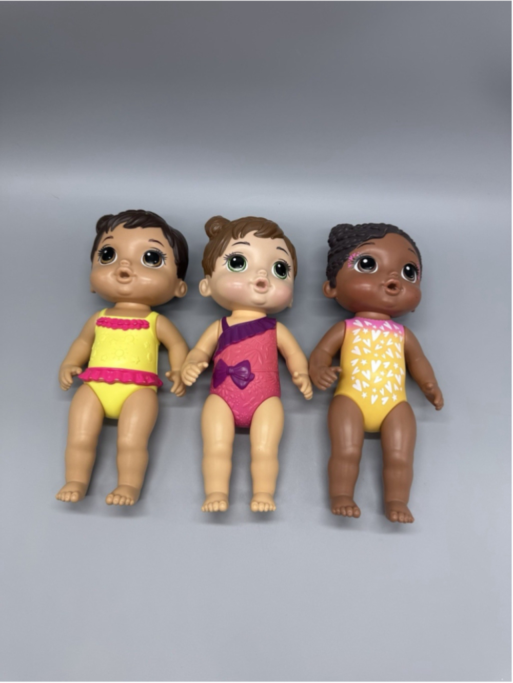 Hasbro Baby Alive Splash n Snuggle Water Play Doll Lot Of 3 Bath Toy Swimsuit